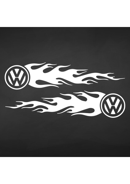 Alevli Volkswagen Sticker Volkswagen Oto Sticker Araba Sticker Alevli Oto Sticker