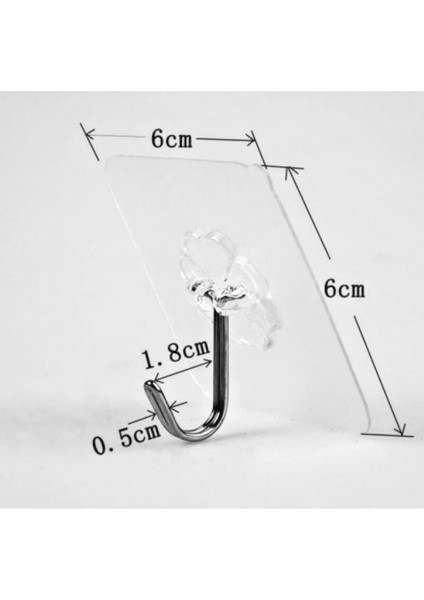 Yapışkanlı Şeffaf Çok Amaçlı Kancalı Suya Dayanıklı Askı Seti Mutfak Banyo Gereçleri Asma Set