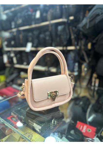 Polo Kadın Soft Deri Mini Gold Kapamalı Çapraz Omuz ve El Çantası