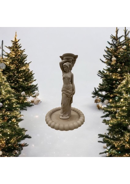 Dekoratif Tabak,kadın Heyke Lbiblo Hediyelik Kahverengi