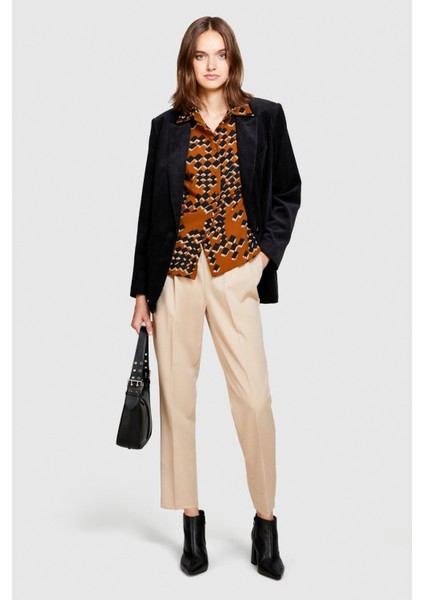 Sisley Desenli Regular Fit Gömlek Kadın Gri Gömlek - 323A5D99LQFF7 fiyatları