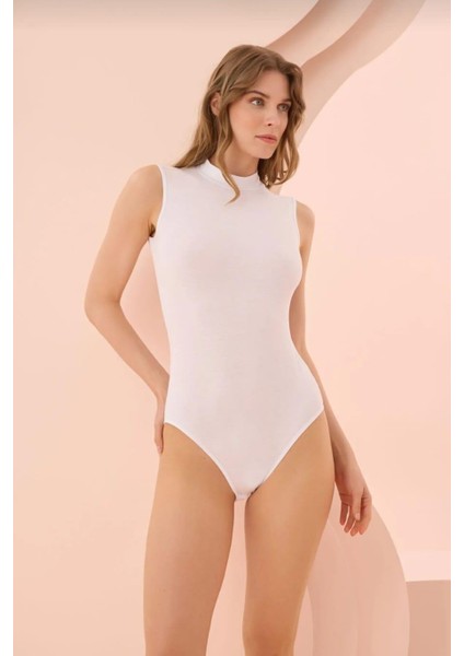 2950 Kadın Sıfır Kol Boğazlı Çıtçıtlı Body 10 Adet