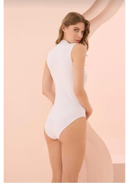 2950 Kadın Sıfır Kol Boğazlı Çıtçıtlı Body 10 Adet