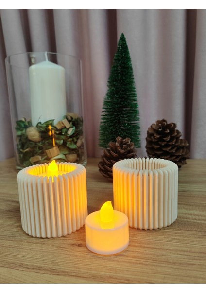 2'li Modern Tealight LED Mumluk LED Tealight Dahil