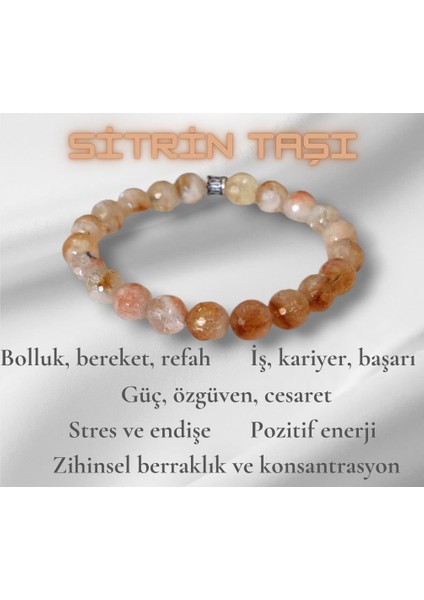 Sitrin Doğal Taşlı Bileklik 8 mm