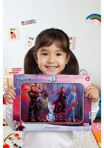 Elsa Frozen ve Rapunzel Tangled 2'li Puzzle/yapboz