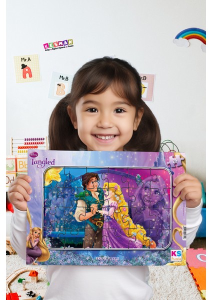 Elsa Frozen ve Rapunzel Tangled 2'li Puzzle/yapboz