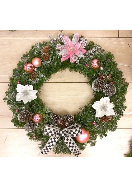 Yılbaşı Kapı Süsü Çelenk 40CM Büyük Garland