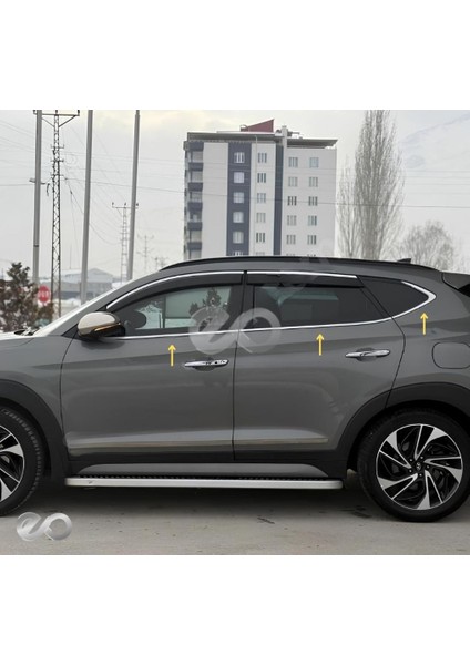 Hyundai Tucson Krom Cam Çıtası 6 Prç. 2015-2020 Model Arası Uyumlu Paslanmaz Çelik