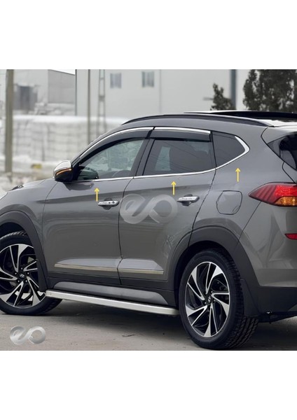 Hyundai Tucson Krom Cam Çıtası 6 Prç. 2015-2020 Model Arası Uyumlu Paslanmaz Çelik