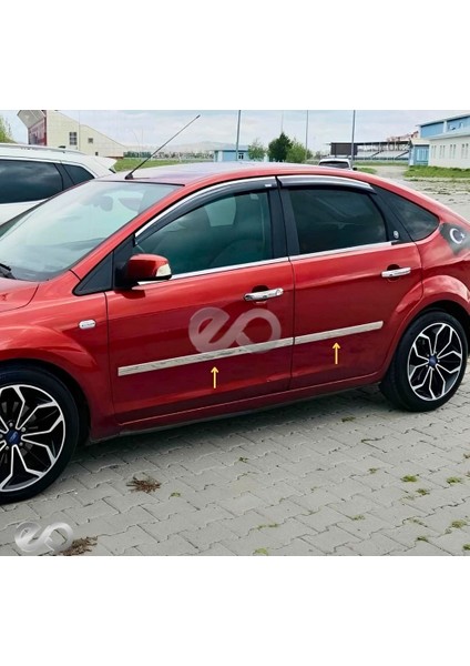 Ford Focus 2 Sedan Krom Yan Kapı Çıtası 4 Parça 2005-2008 Paslanmaz Çelik