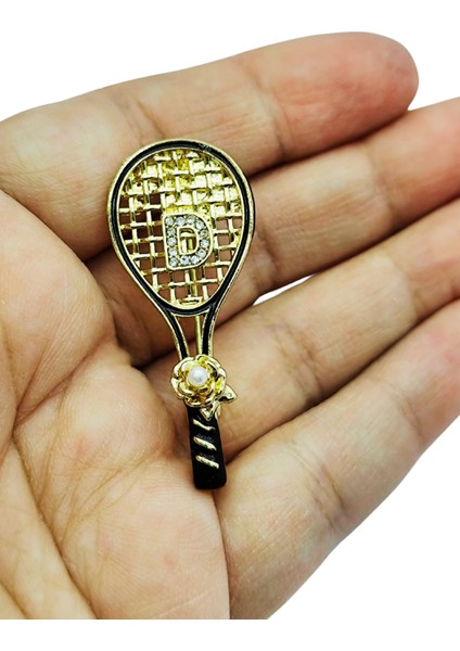 Inci Detaylı Tenis Raketi Broş fiyatları