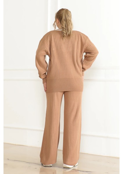 Kadın Triko Fitilli Hırka Pantolon Cep Detaylı Takım fırsatları