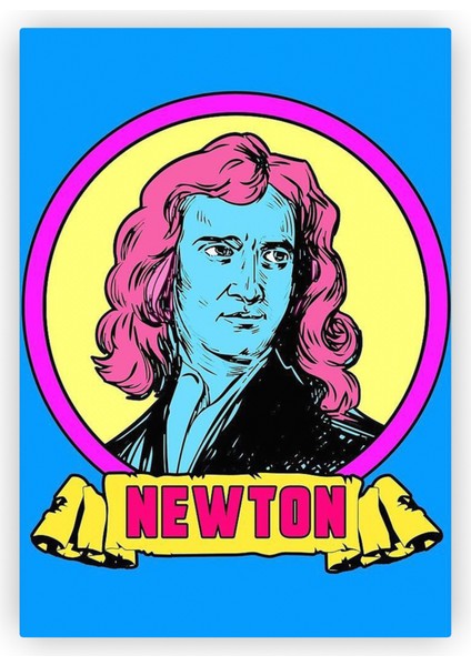 Isaac Newton Pop Art Ahşap Poster 20 x 29 cm