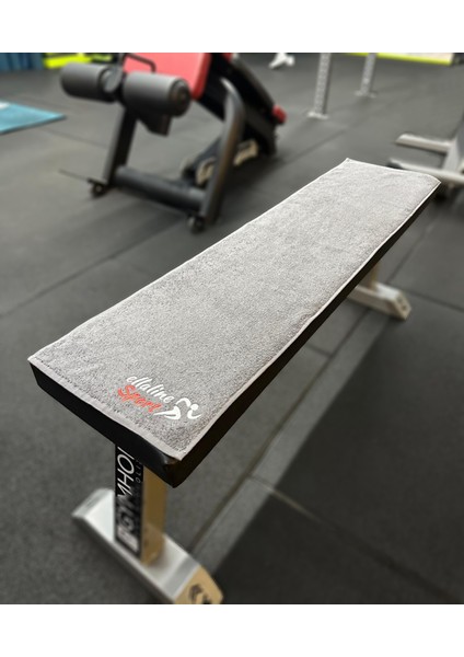 Spor Fitness Havlusu Pamuk Sertifikalı, Bench, Ter, Boyun Için Nakışlı Sporcu Havlusu 30 x 120 cm