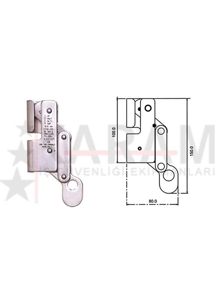 Karam KK02 Paslanmaz Çelik Halat Tutucu 8 mm 15 Kn