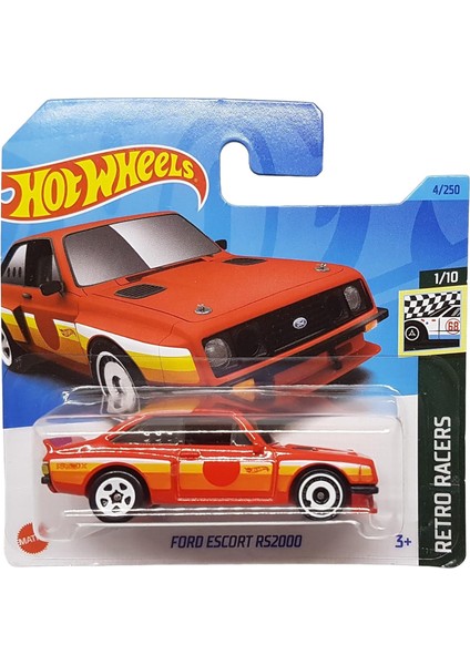 - Ford RS2000 - Retro Racers 1/10 - HKJ77 - Short Card - Kırmızı - Mattel 2023