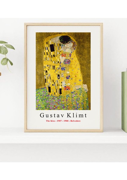 Gustav Klimt - Öpücük (The Kiss) Reprodüksiyon Poster-Çerçeveli TABLO-CT-1-056