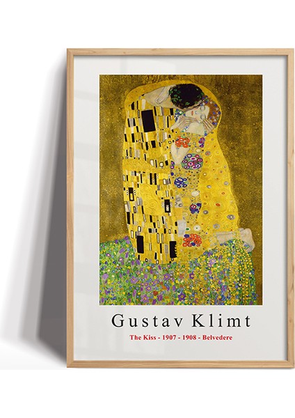 Gustav Klimt - Öpücük (The Kiss) Reprodüksiyon Poster-Çerçeveli TABLO-CT-1-056