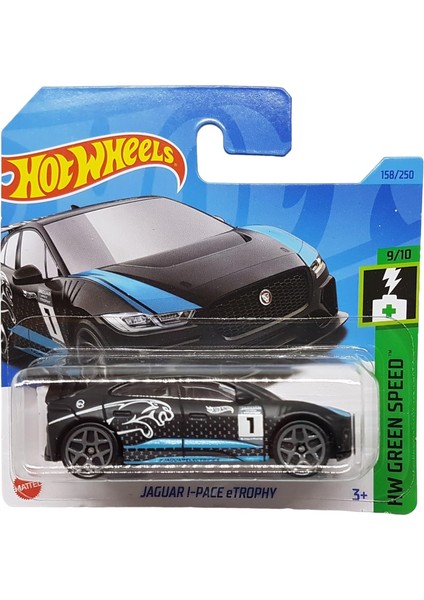 - Jaguar I-Pace Etrophy - Hw Green Speed 9/10 - HKH60 - Short Card - Siyah - Mattel 2023