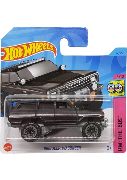 - 1988 Jeep Wagoneer - Hw: The ´80S 5/10 - HKJ63 - Short Card - Arazi Aracı - Siyah Metal