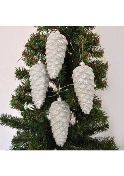 Yılbaşı Ağaç Süsü Kozalak 14 cm 4lü