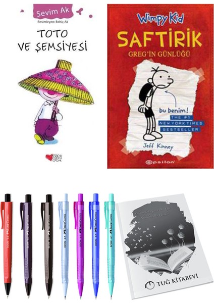 Saftirik 1 Greg'in Günlüğü ve Toto ve Şemsiyesi 2'li Set - Kalem