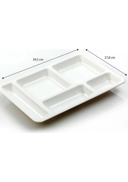 10 Adet 5 Gözlü Beyaz Tabldot Tabak, Tabilot, Tabildot,Self Servis