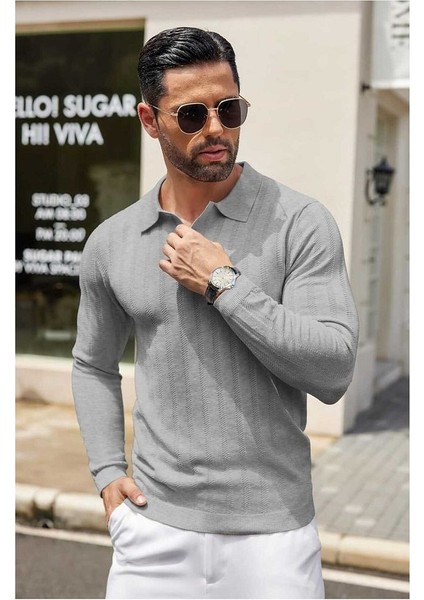 Cosmos %100 Pamuk Polo Yaka Erkek Triko Kazak modelleri