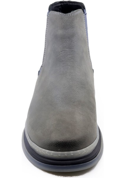 Erkek Hakiki Nubuk Deri Gri Casual Chelsea 22190 modelleri