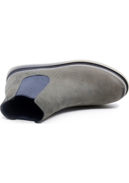 Erkek Hakiki Nubuk Deri Gri Casual Chelsea 22190 indirimleri