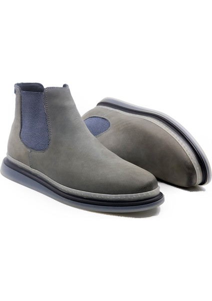 Erkek Hakiki Nubuk Deri Gri Casual Chelsea 22190 fiyatları