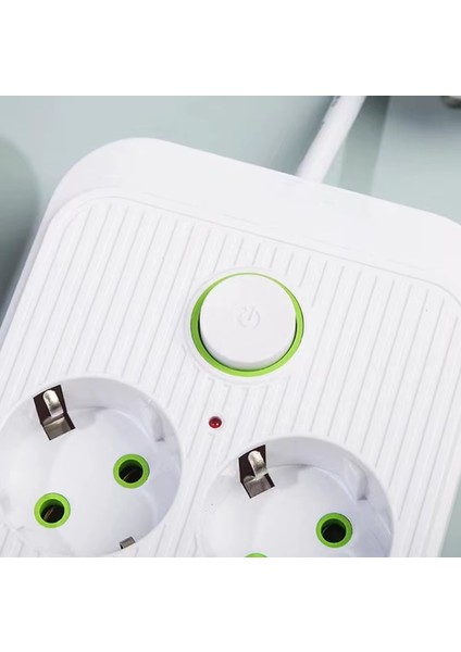 6'lı Akım Korumalı Priz 1.5 Metre Kablo 4 x Usb 1 x Type-C Pd Girişli Grup Priz 16 Ah Akım Korumalı Priz 3000W Güç Anahtarlı Topraklı Çocuk Korumalı