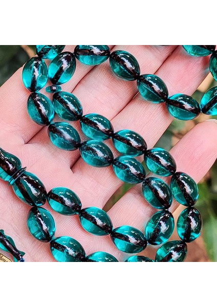 9X12 mm Ahmet Emin Imzalı Turkuaz Zar Kehribar Tesbih modelleri