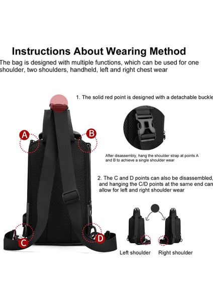 Lebeigo Yeni Erkek Çok Fonksiyonlu Göğüs Omuz Crossbody Çantası fırsatları