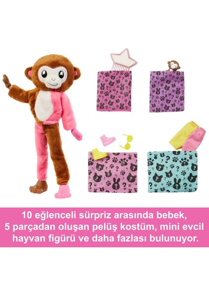 Cutie Reveal Bebekler Barbie Tropikal Orman Serisi - Maymun, 3 Yaş ve Üzeri, HKR01 fırsatları