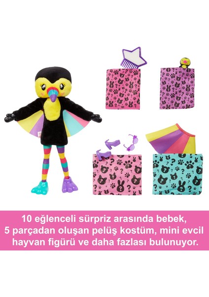 Cutie Reveal Bebekler Tropikal Orman Serisi - Tukan, 3 Yaş ve Üzeri, HKR00 fırsatları