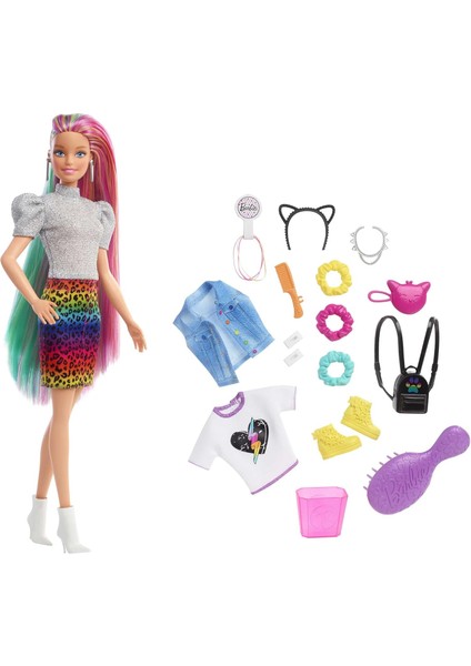 Leopar Desenli Saçlar Bebeği, 3 Yaş ve Üzeri, GRN81