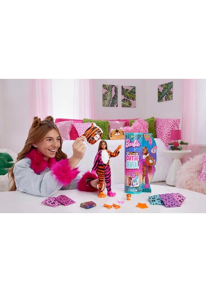 Cutie Reveal Bebekler Barbie Tropikal Orman Serisi - Kaplan, 3 Yaş ve Üzeri, HKP99 fiyatları