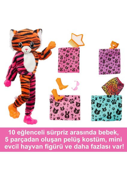 Cutie Reveal Bebekler Barbie Tropikal Orman Serisi - Kaplan, 3 Yaş ve Üzeri, HKP99 fırsatları