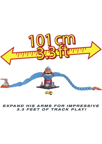 HDR30 – Gorilla Saldırısı, 1 Hot Wheels Araba, Diğer Setlere Bağlanabilir, Benzin Istasyo modelleri