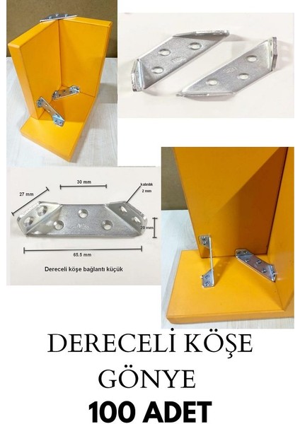 Dereceli Köşe Gönye L Demir 100 Adet