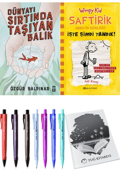Saftirik 4 Işte Şimdi Yandık! ve Dünyayı Sırtında Taşıyan Balık 2'li Set - Kalem