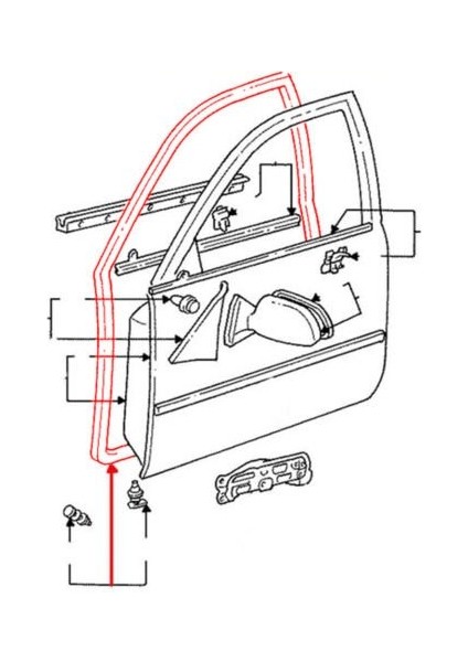 Kapı Çevre Fitili Arka Sol Toyota Corolla AE101 1993-1998