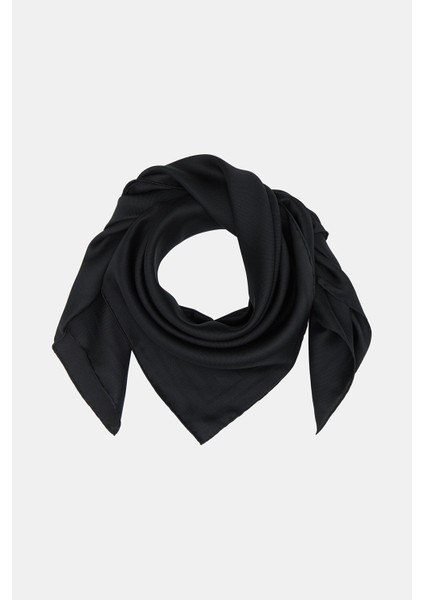 Jakarlı Twill Ipek Eşarp - Çerçeve - Krem