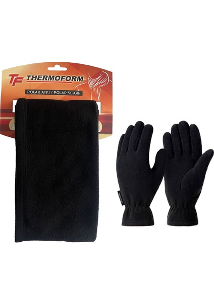 Polar Unisex Eldiven-Atkı Seti Siyah