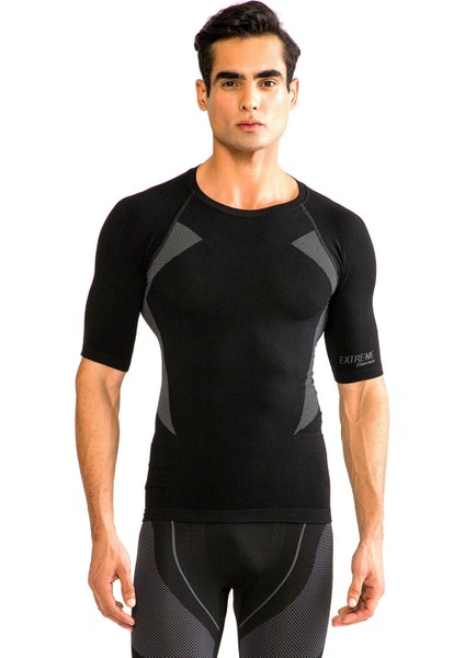 Extreme Erkek Seamless Termal Kısa Kollu İçlik Seti Siyah fiyatları