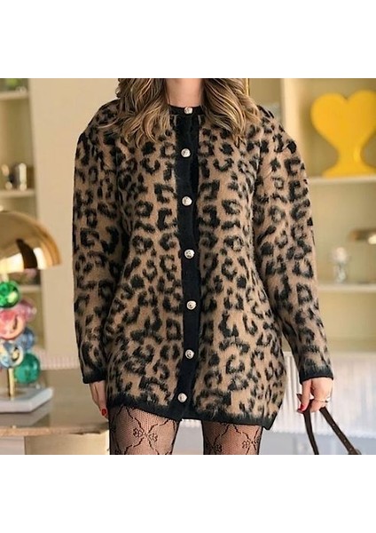 Leopar Desenli Hırka modelleri