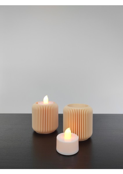 Modern Tealight LED Mumluk 2'li Set