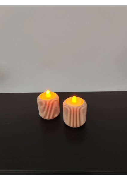 Modern Tealight LED Mumluk 2'li Set